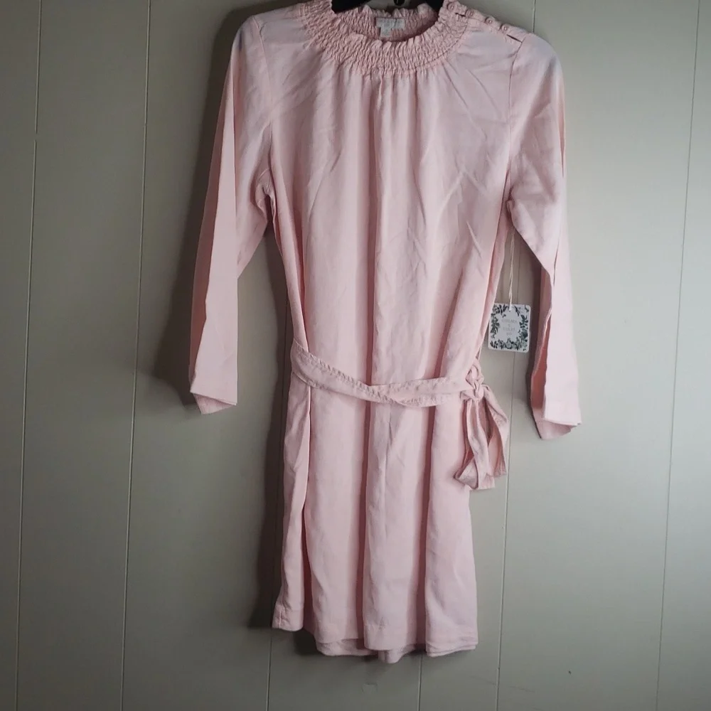 Girls Mock Long Sleeve Belted Dress- Chelsea & Violet